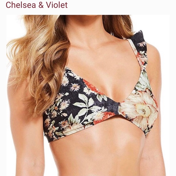Chelsea & Violet Black Ruffle Floral Bikini Set - Picture 6 of 12